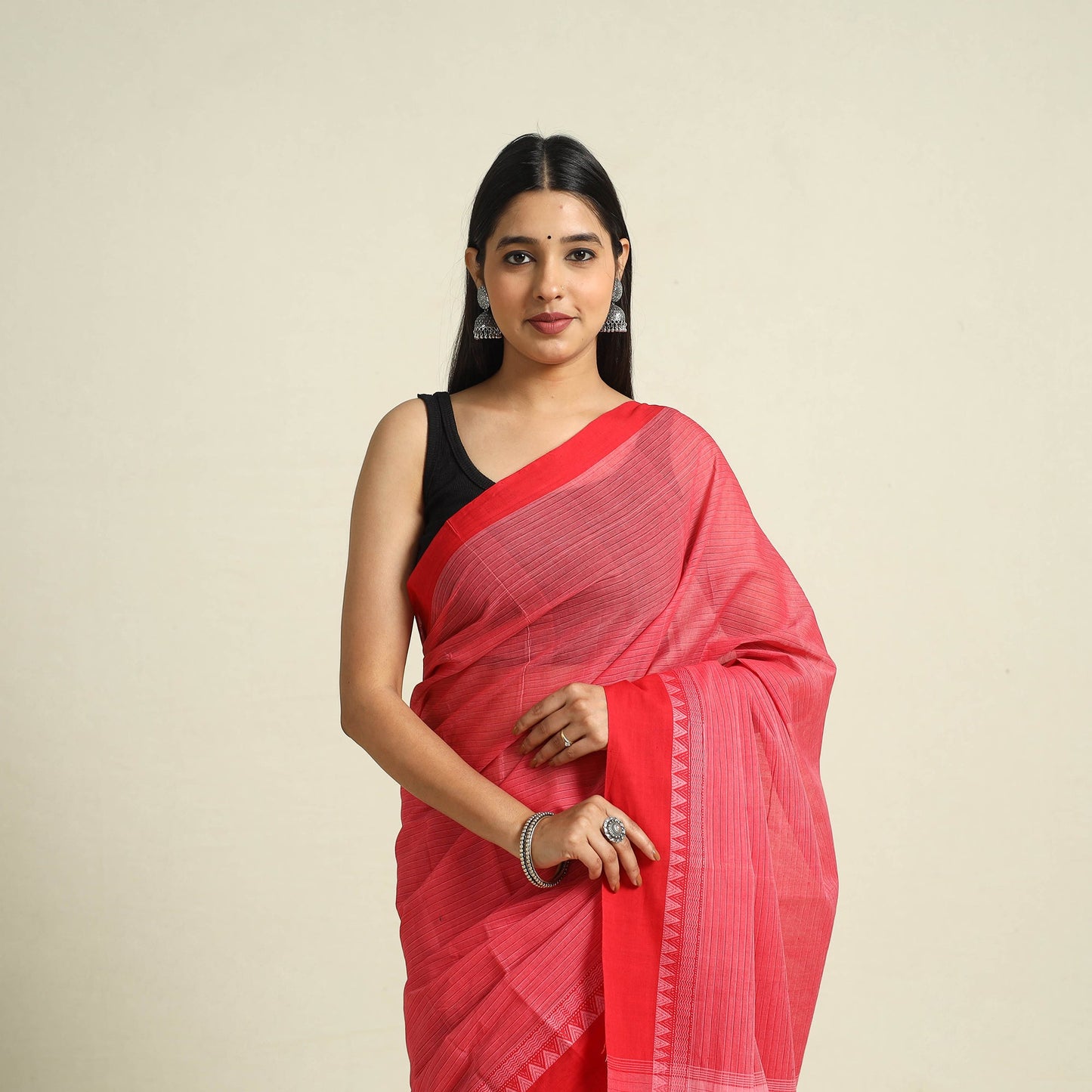 Buy Pink Handloom Cotton Mangalagiri Saree