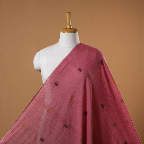 Red - handloom cotton phulia jamdani fabric 18 - handcrafted