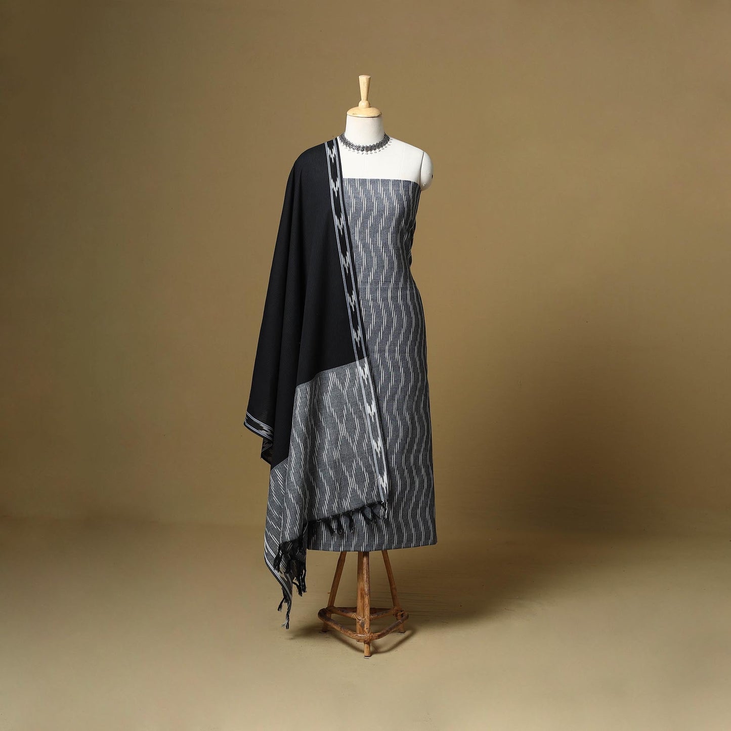 Handloom cotton pochampally ikat 3pc unstitched dress