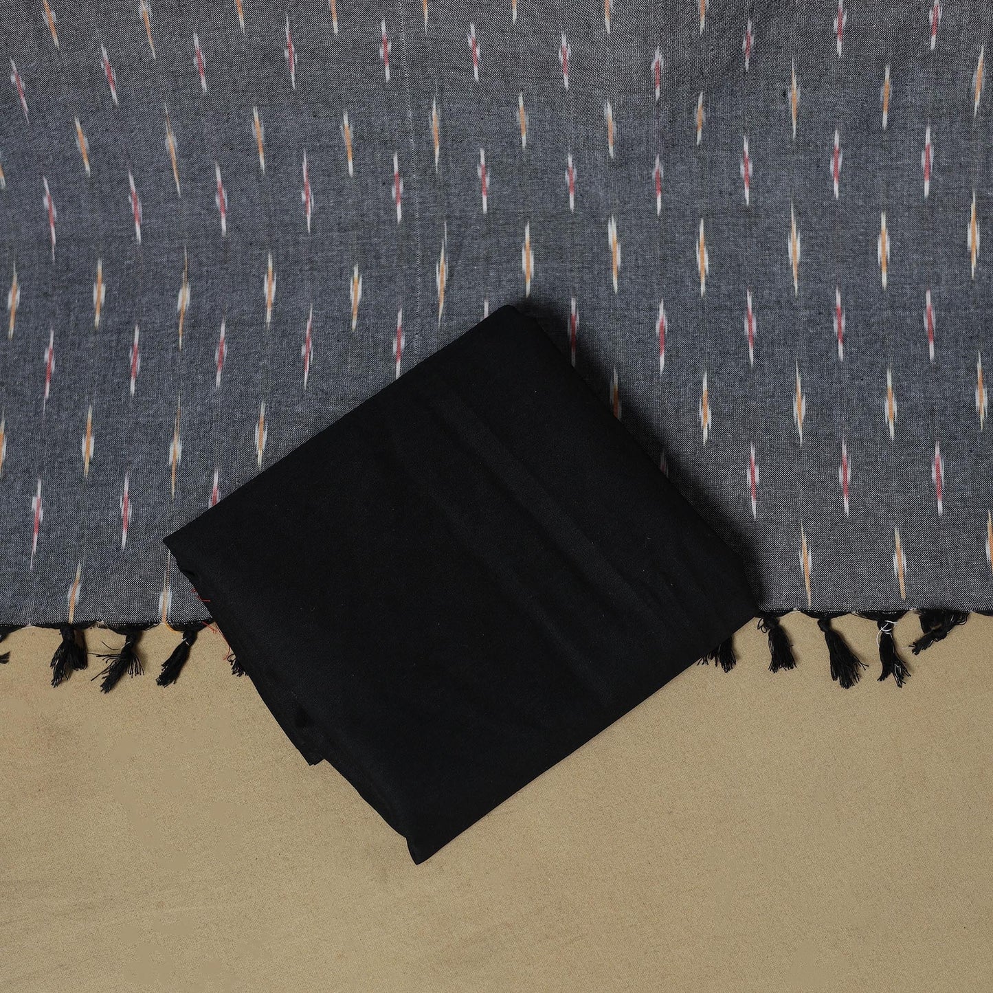 Handloom cotton pochampally ikat 3pc unstitched dress