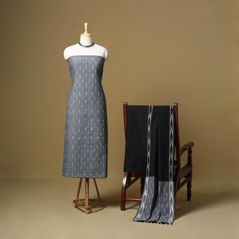 Handloom cotton pochampally ikat 3pc unstitched dress