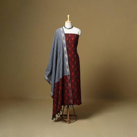 Handloom cotton pochampally ikat 3pc unstitched dress