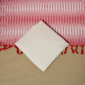 Pink - handloom cotton pochampally ikat 3pc unstitched