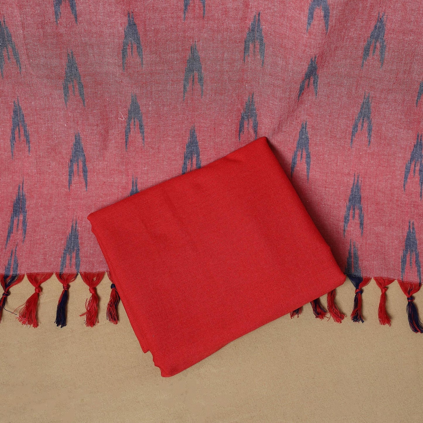 Handloom cotton pochampally ikat 3pc unstitched dress