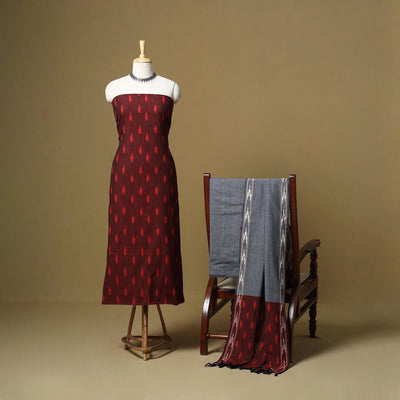 Handloom cotton pochampally ikat 3pc unstitched dress