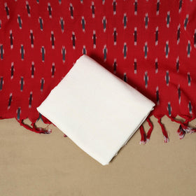 Pink - handloom cotton pochampally ikat 3pc unstitched