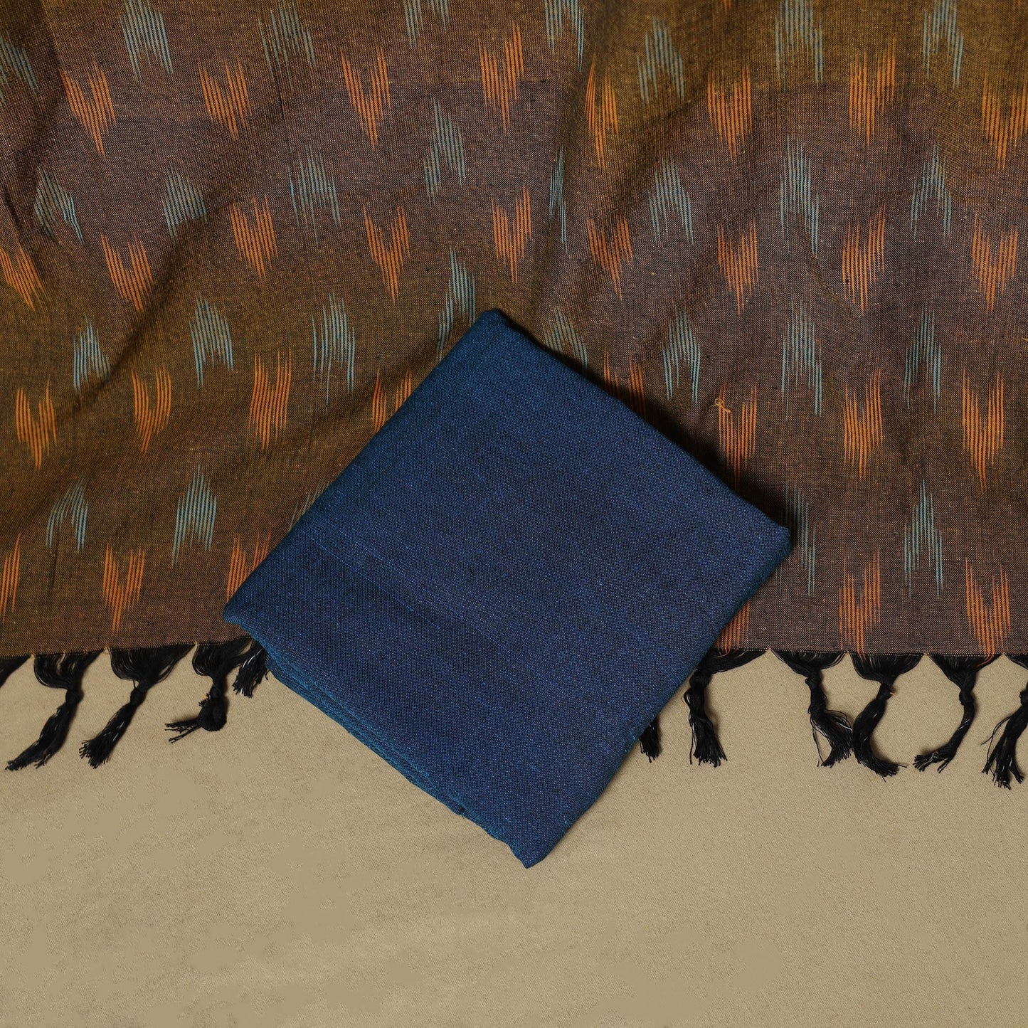 Handloom cotton pochampally ikat 3pc unstitched dress