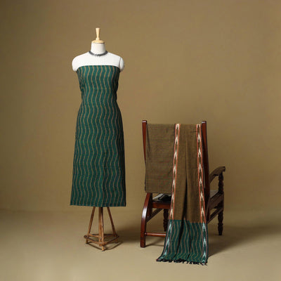 Pink - handloom cotton pochampally ikat 3pc unstitched