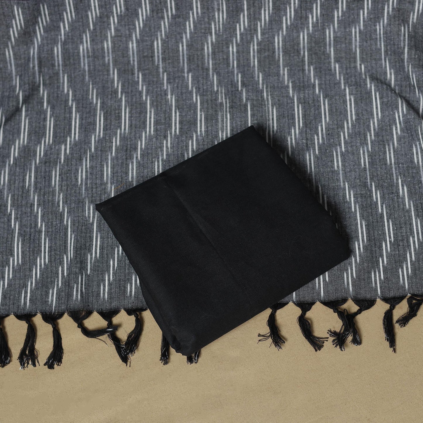 Handloom cotton pochampally ikat 3pc unstitched dress