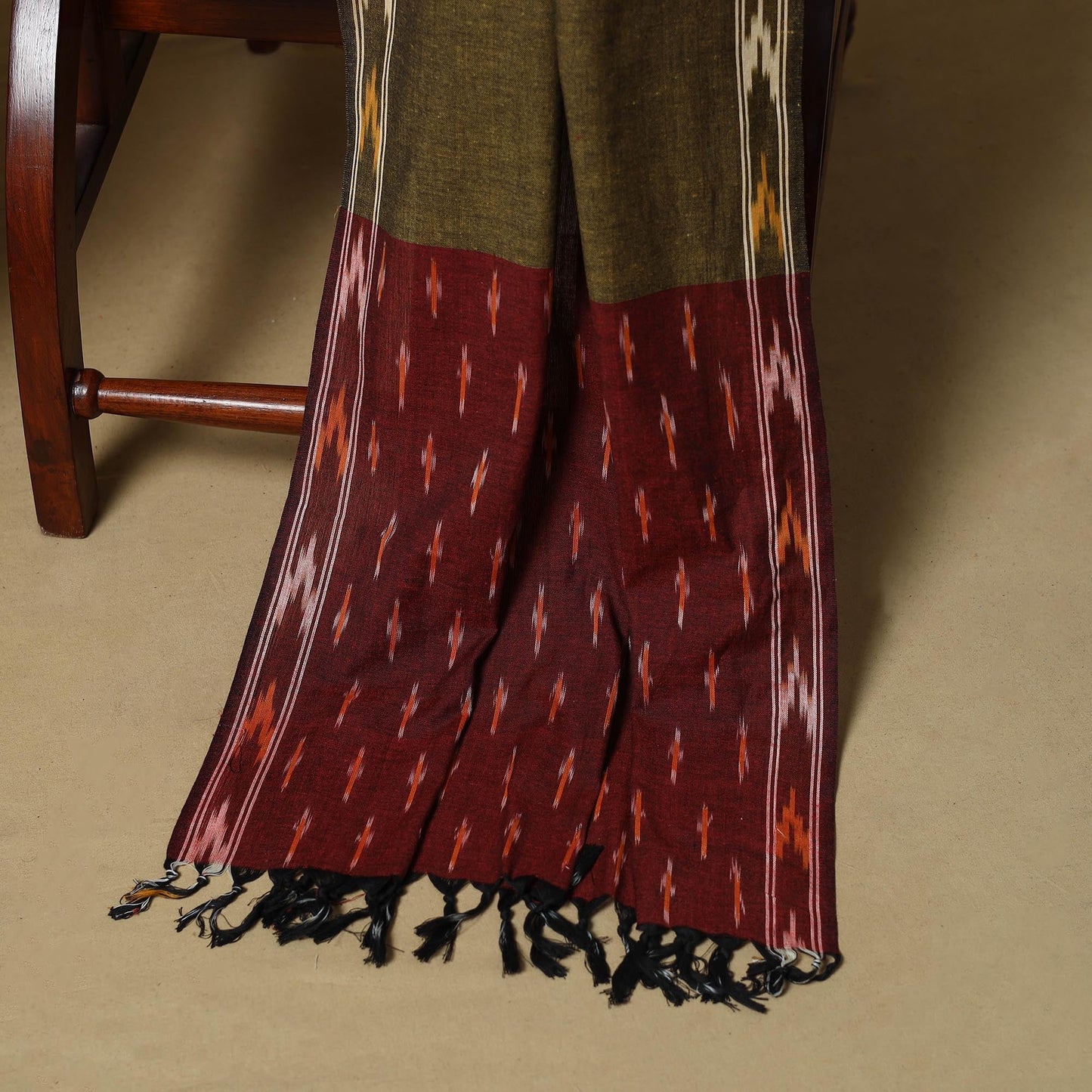 Pink - handloom cotton pochampally ikat 3pc unstitched