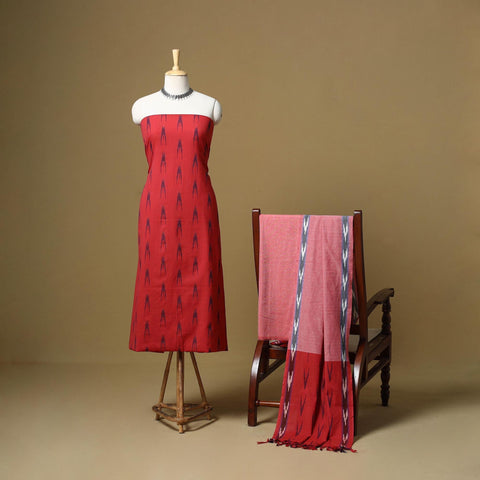 Handloom cotton pochampally ikat 3pc unstitched dress
