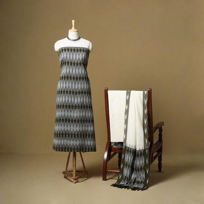 Handloom cotton pochampally ikat 3pc unstitched dress