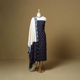 Pink - handloom cotton pochampally ikat 3pc unstitched