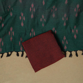 Pink - handloom cotton pochampally ikat 3pc unstitched