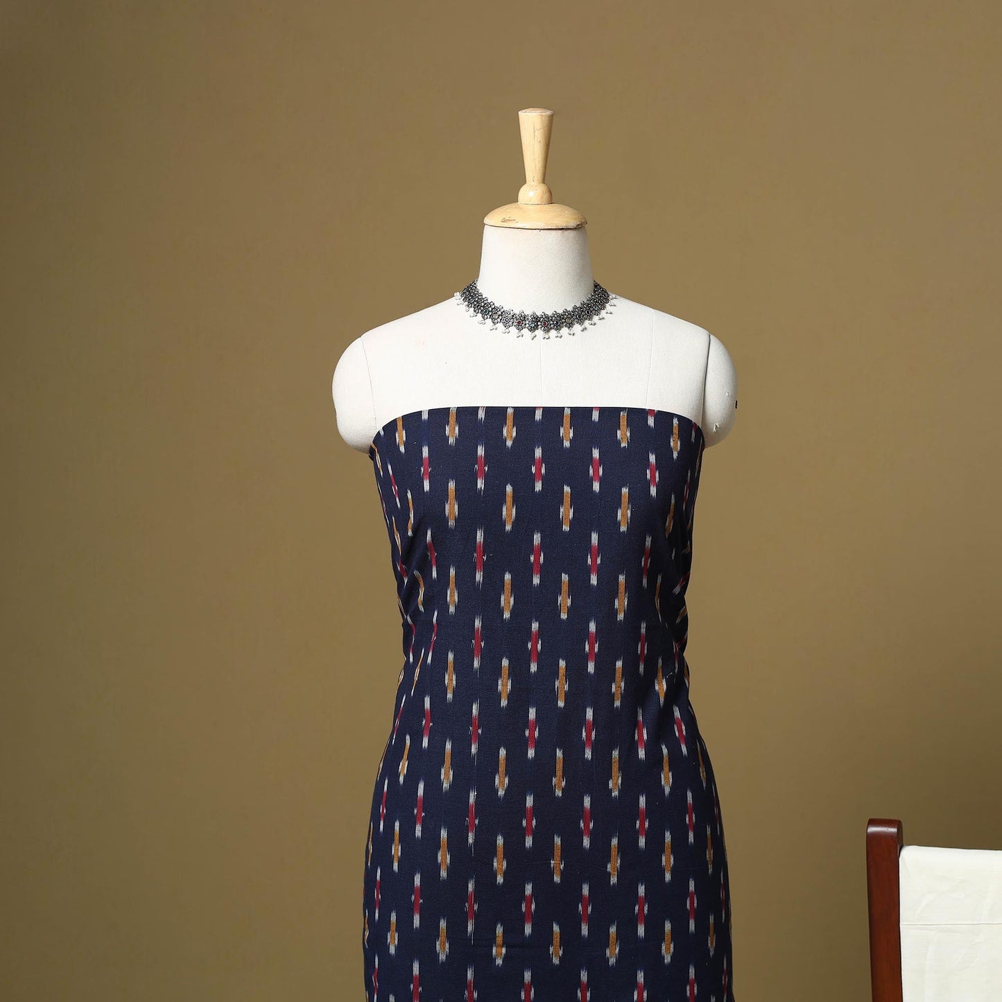 Pink - handloom cotton pochampally ikat 3pc unstitched