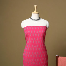 Pink - handloom cotton pochampally ikat 3pc unstitched