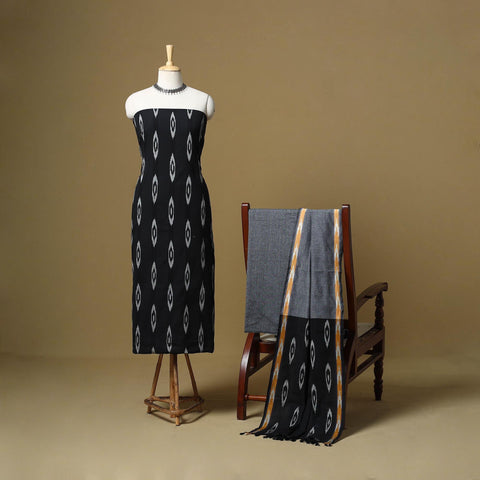 Handloom cotton pochampally ikat 3pc unstitched dress