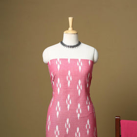 Pink - handloom cotton pochampally ikat 3pc unstitched