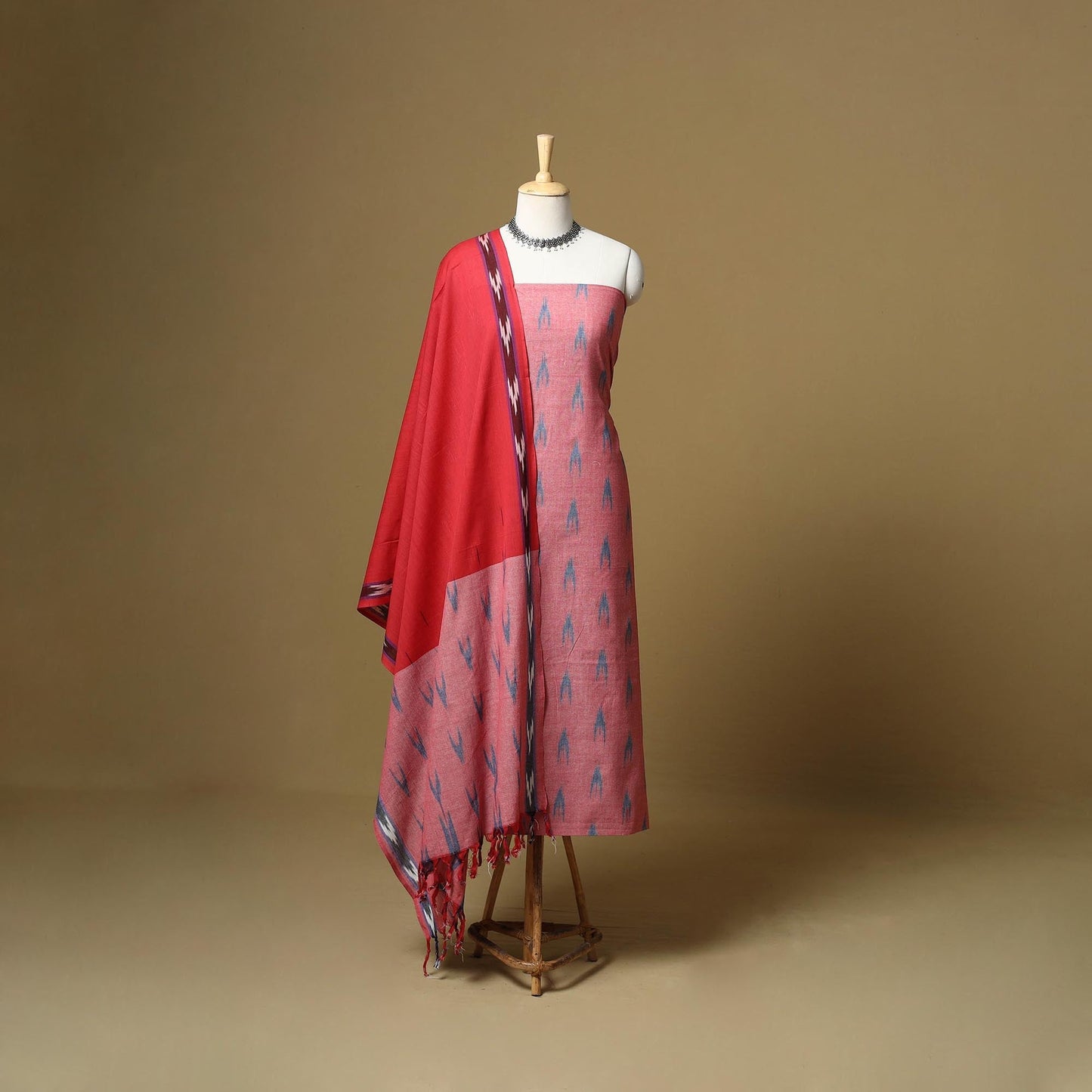 Handloom cotton pochampally ikat 3pc unstitched dress