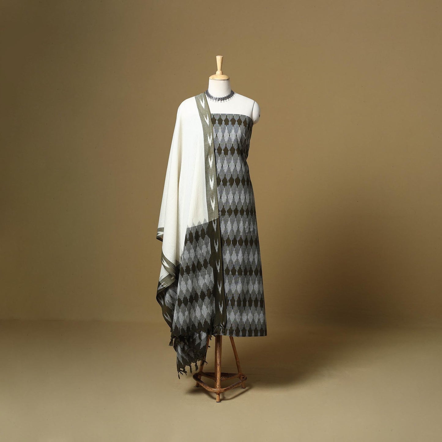 Handloom cotton pochampally ikat 3pc unstitched dress