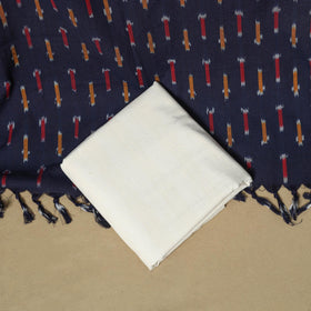 Pink - handloom cotton pochampally ikat 3pc unstitched