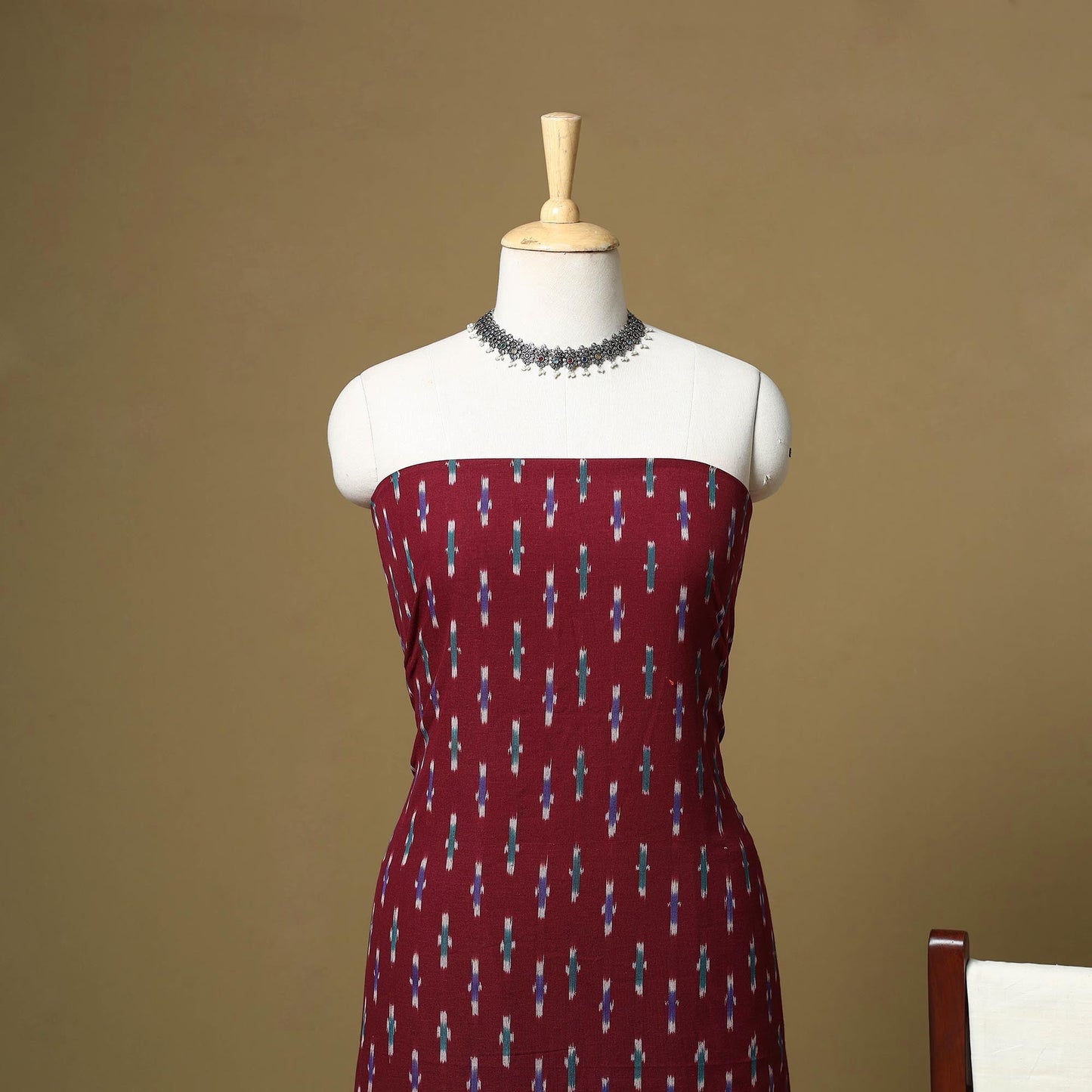 Handloom cotton pochampally ikat 3pc unstitched dress