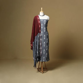 Handloom cotton pochampally ikat 3pc unstitched dress