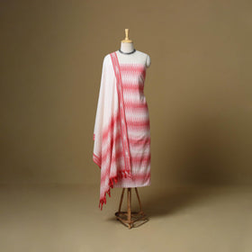 Pink - handloom cotton pochampally ikat 3pc unstitched