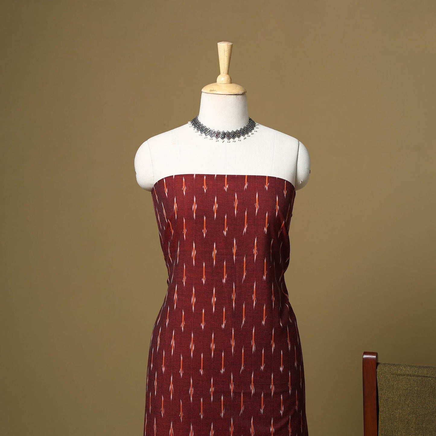 Pink - handloom cotton pochampally ikat 3pc unstitched