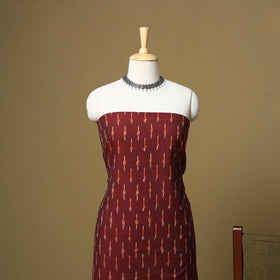 Pink - handloom cotton pochampally ikat 3pc unstitched