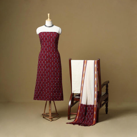 Handloom cotton pochampally ikat 3pc unstitched dress
