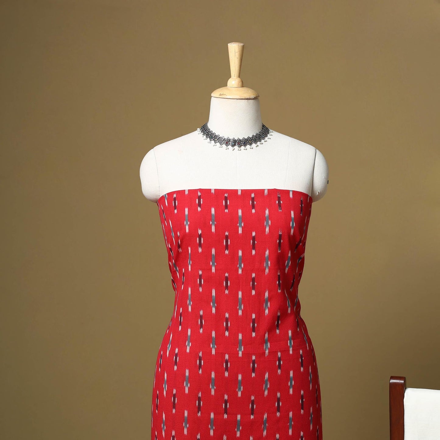 Pink - handloom cotton pochampally ikat 3pc unstitched