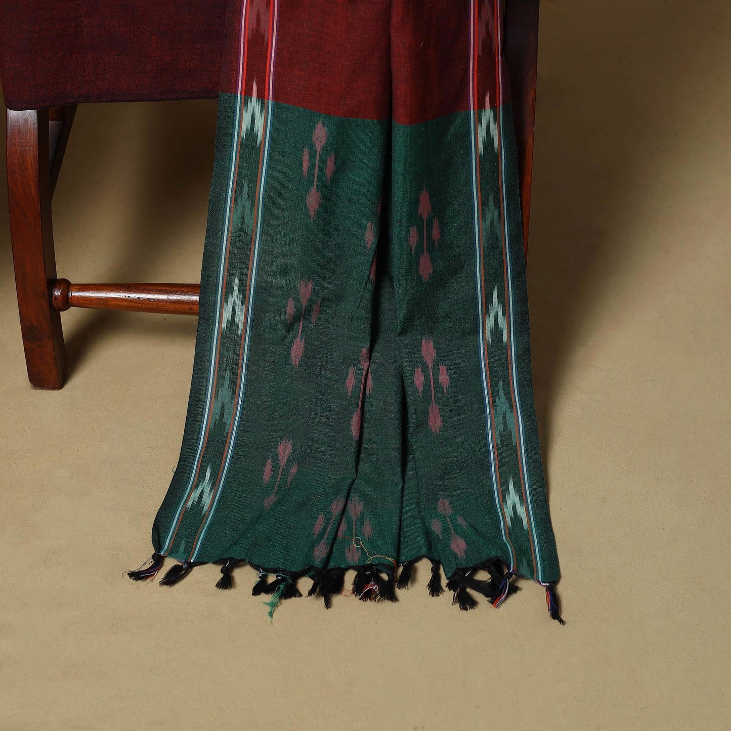 Pink - handloom cotton pochampally ikat 3pc unstitched