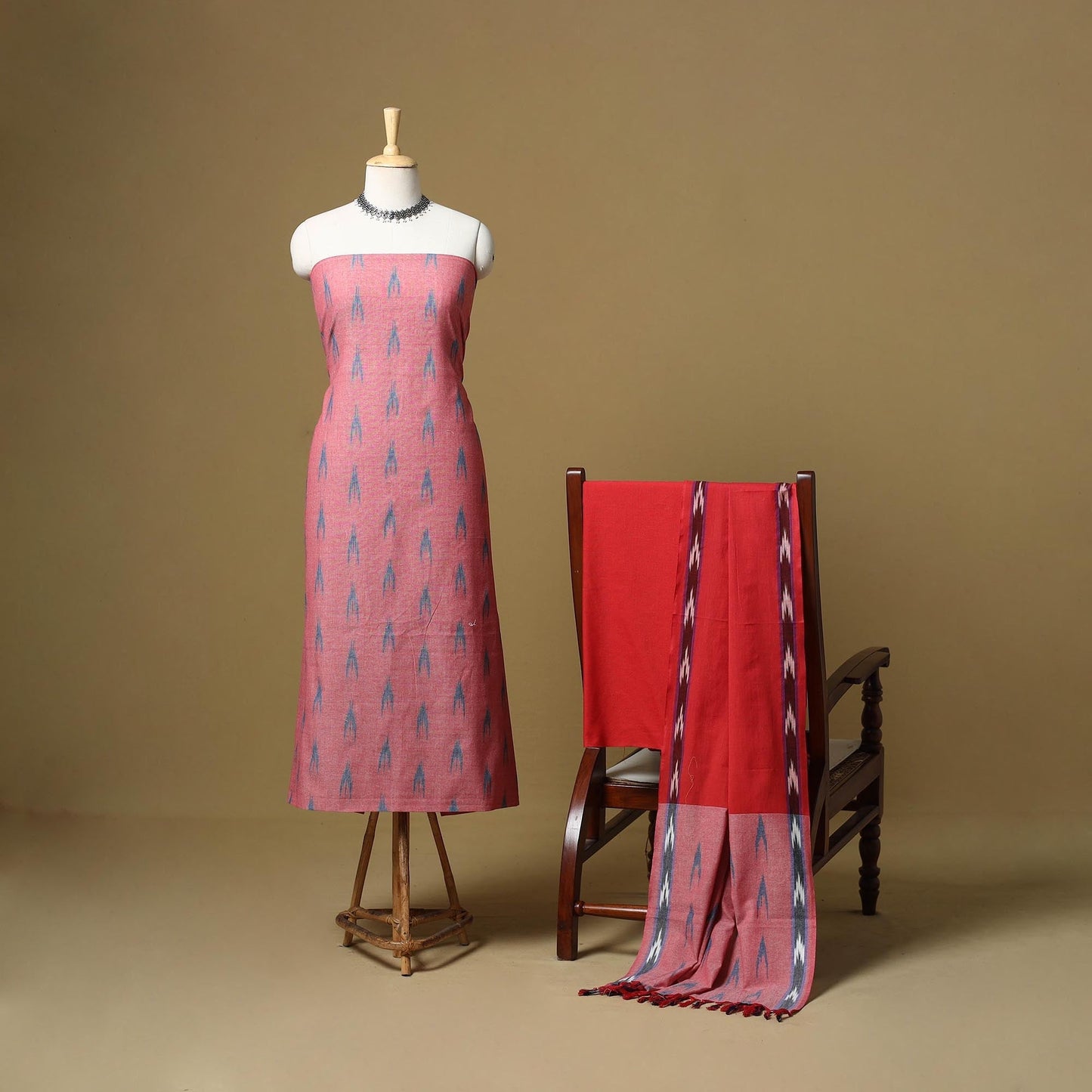 Handloom cotton pochampally ikat 3pc unstitched dress