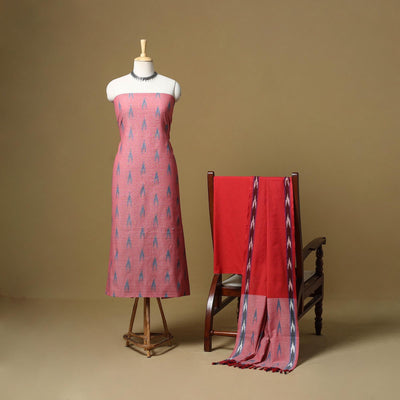 Handloom cotton pochampally ikat 3pc unstitched dress