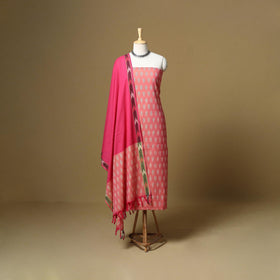 Handloom cotton pochampally ikat 3pc unstitched dress