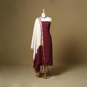 Handloom cotton pochampally ikat 3pc unstitched dress