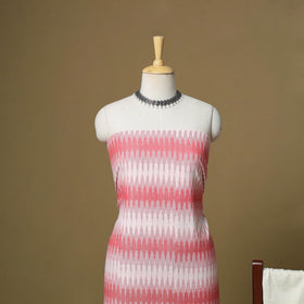 Pink - handloom cotton pochampally ikat 3pc unstitched