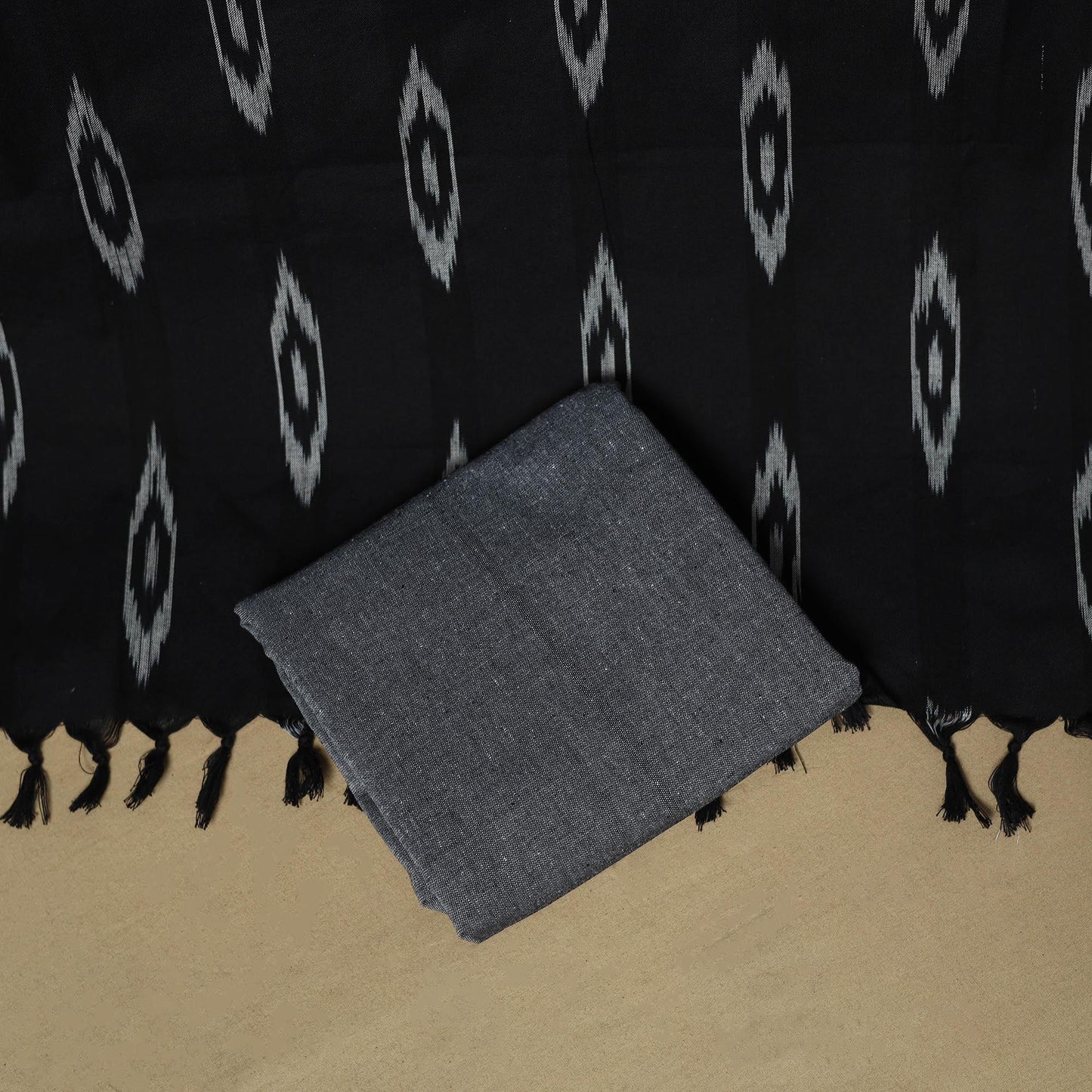 Handloom cotton pochampally ikat 3pc unstitched dress