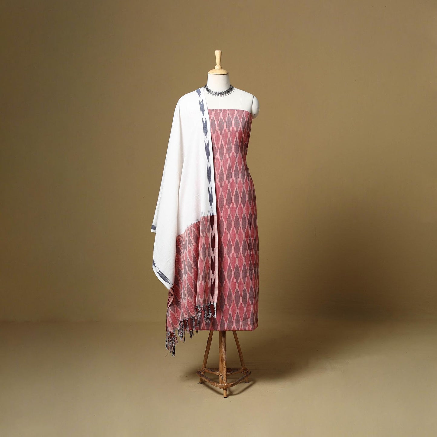 Handloom cotton pochampally ikat 3pc unstitched dress