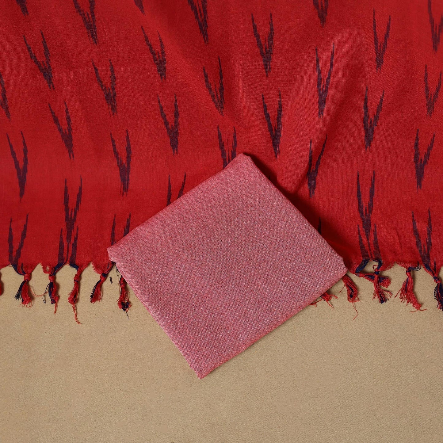 Handloom cotton pochampally ikat 3pc unstitched dress