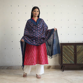 Pink Handloom Cotton Pochampally Ikat Kurta Set (Set of 3)