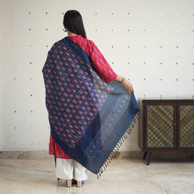 Pink Handloom Cotton Pochampally Ikat Kurta Set (Set of 3)