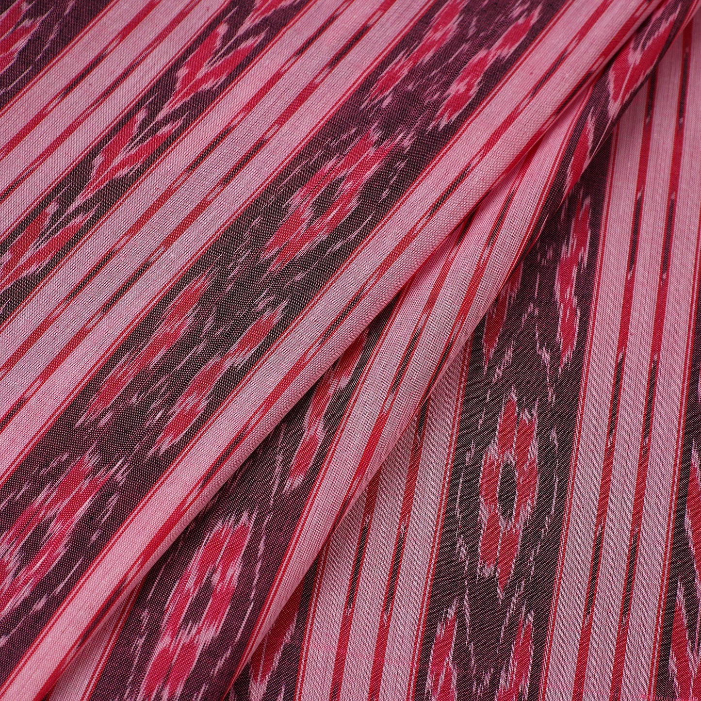 Pink Handloom Cotton Sambalpuri Ikat Fabric