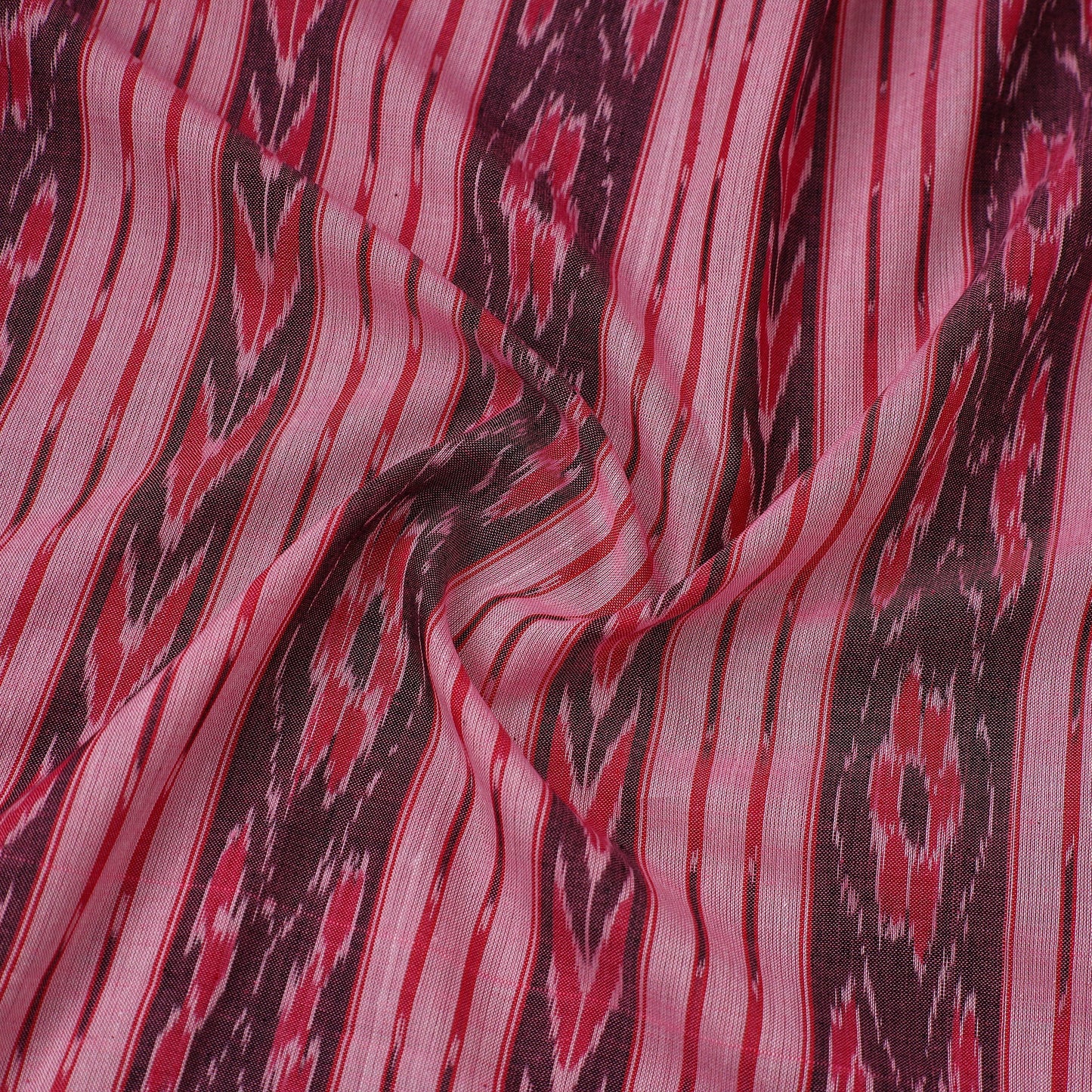 Pink Handloom Cotton Sambalpuri Ikat Fabric