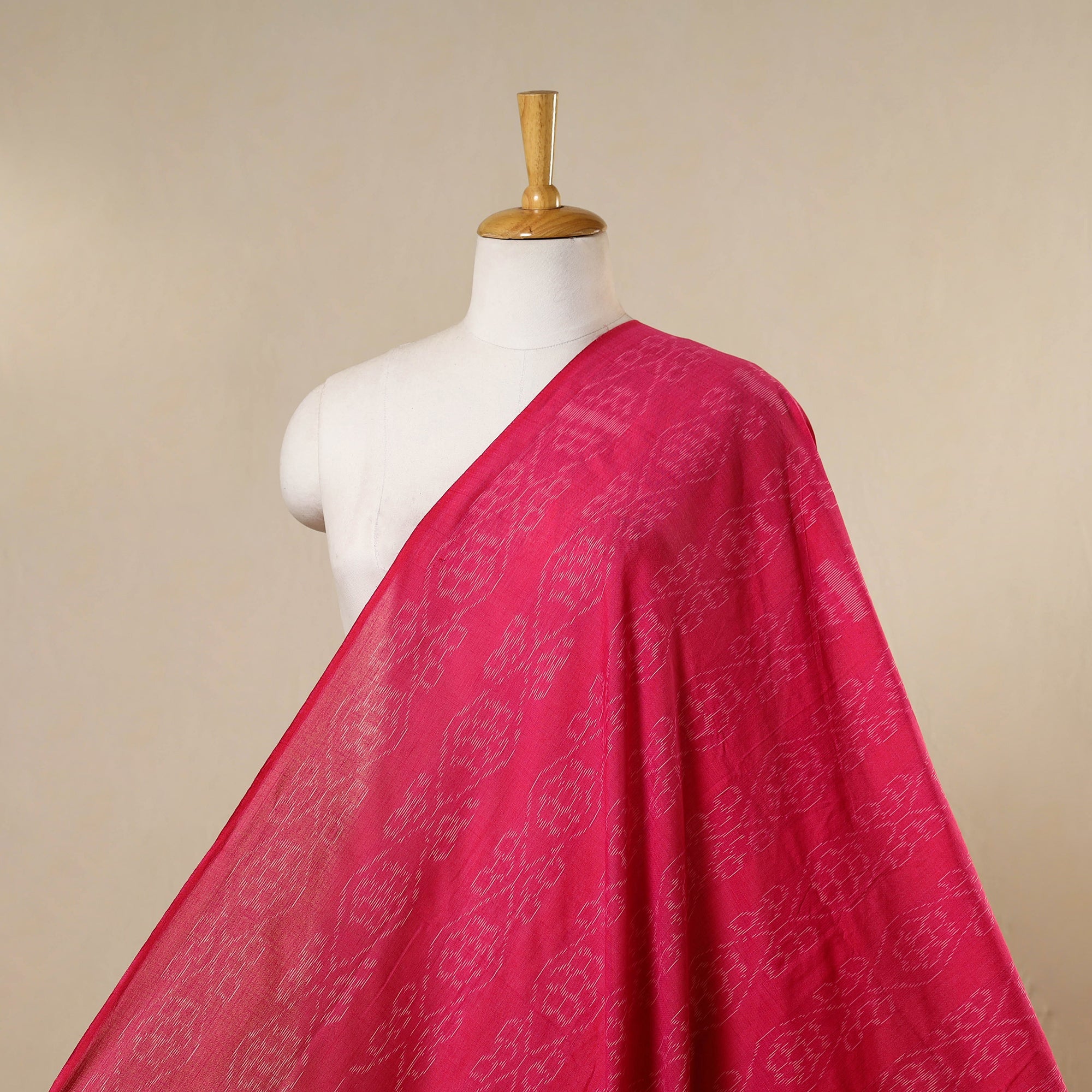 Pink - Handloom Cotton Sambalpuri Ikat Fabric 13