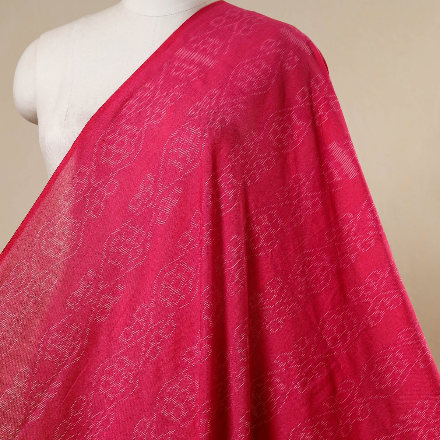 Pink - handloom cotton sambalpuri ikat fabric 13