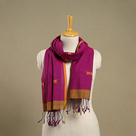 Buy Handloom Cotton Srikakulam Jamdani Stole with Tassels