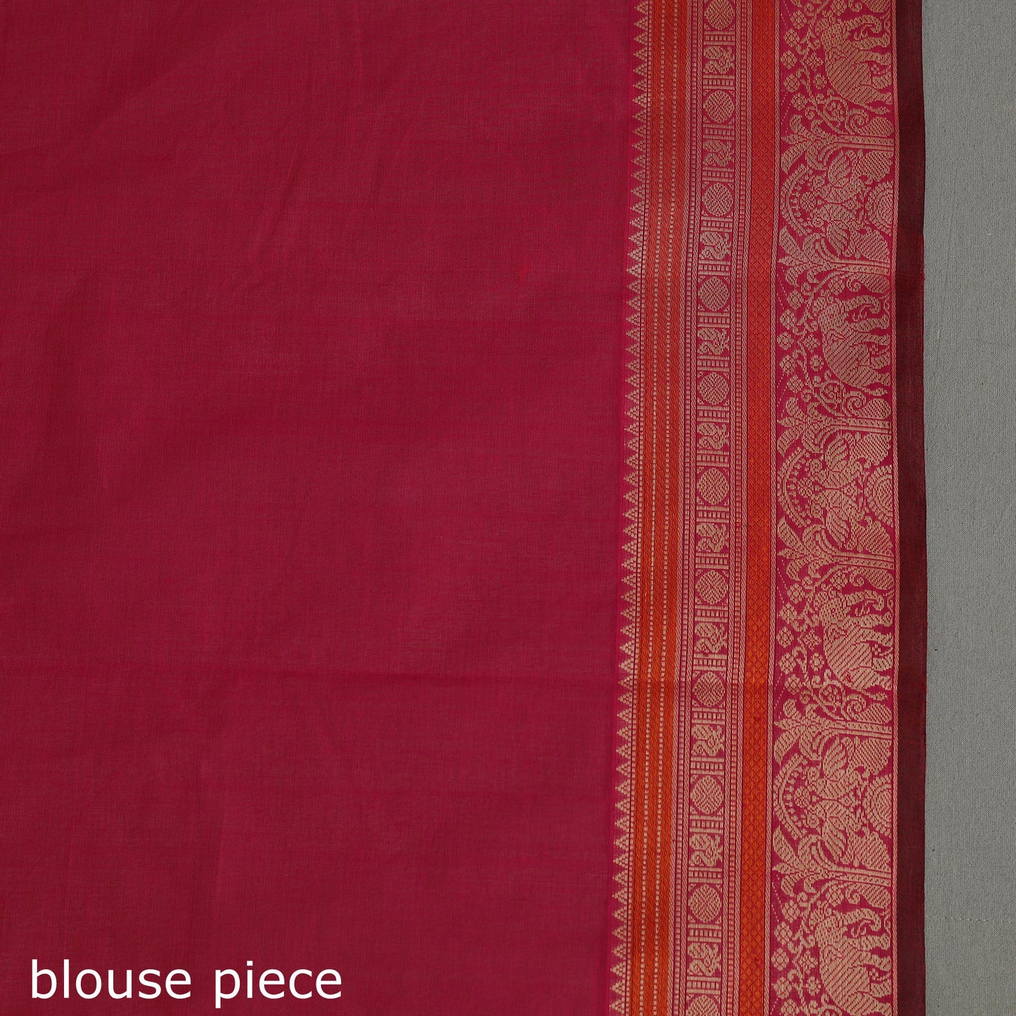 Pink - handloom cotton thread border kanchipuram saree 24