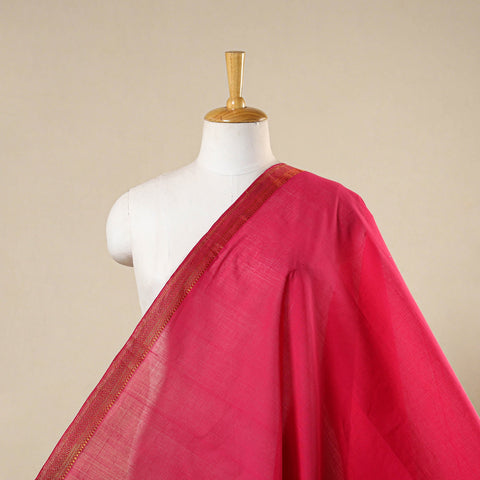 Pink - handloom cotton zari border mangalagiri fabric 03